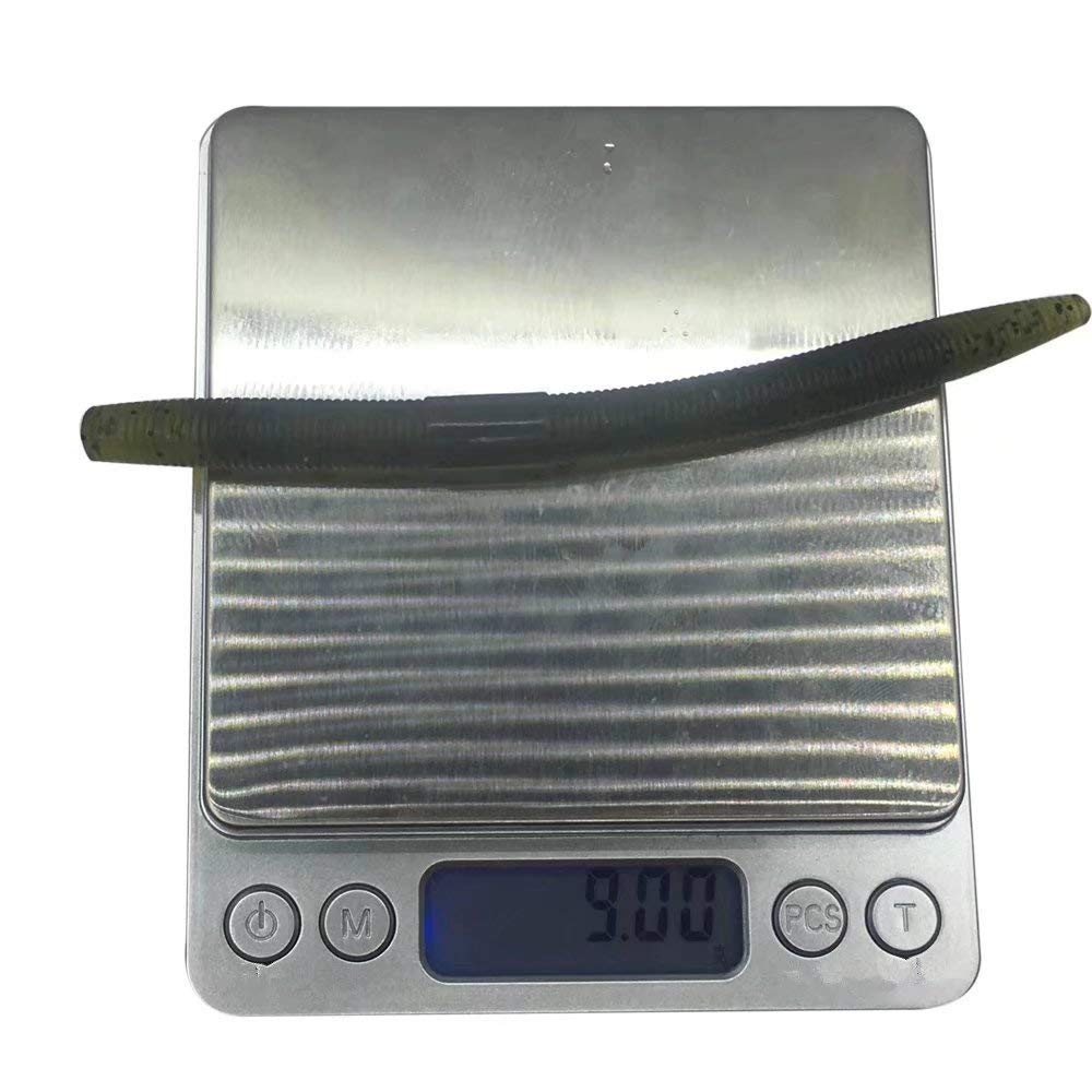 Senko Bait Soft Plastic Lures 5" Senkos 24 Pcs/100pcs for Wacky Rig Freshwater Fishing Green Pumpkin senko with Black Flake Pink Watermelon Double Color