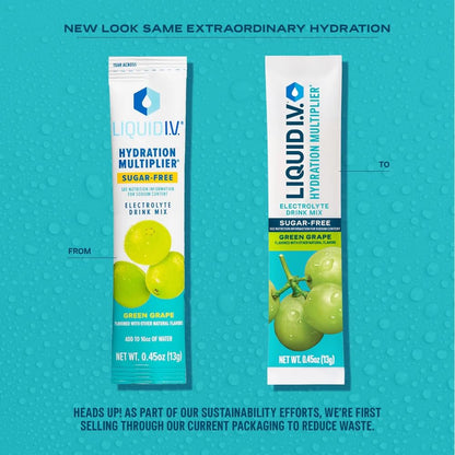 Liquid I.V. Sugar-Free Hydration Multiplier - Lemon Lime – Hydration Powder Packets | Electrolyte Drink Mix | Easy Open Single-Serving Stick | Non-GMO | 14 Sticks