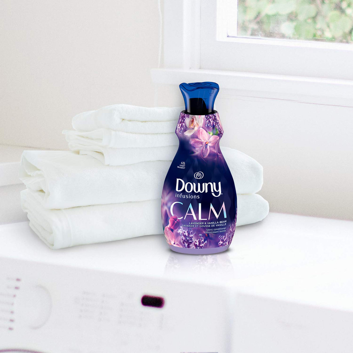 Downy Ultra Soft Fabric Softener Liquid, Calm, Lavender and Vanilla Bean, 56 fl oz, 83 Loads