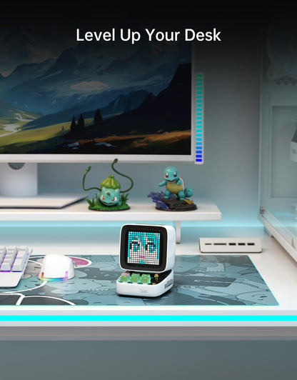 Divoom Ditoo Retro Pixel Art 15W Bluetooth Speaker,Cute Speaker with Alarm,White Noise & Mini Games,Iconic Desk Setup Speaker with 16X16 LED App Controlled Front Screen,Gifts for Anyone (Pink)