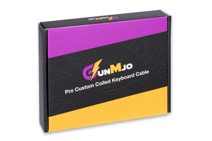 GUNMJO Pro Custom Coiled USB C Cable for Gaming Keyboard, Double-Sleeved Mechanical Keyboard Cable with Detachable Metal Aviator, 1.5M USB-C to USB-A, Carbon Black Color