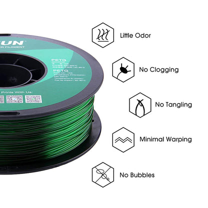 eSUN PETG Filament, Solid White, 1.55 kg
