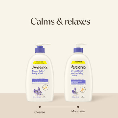 Aveeno Stress Relief Moisturizing Body Lotion, Lavender Scent, 33 fl. oz