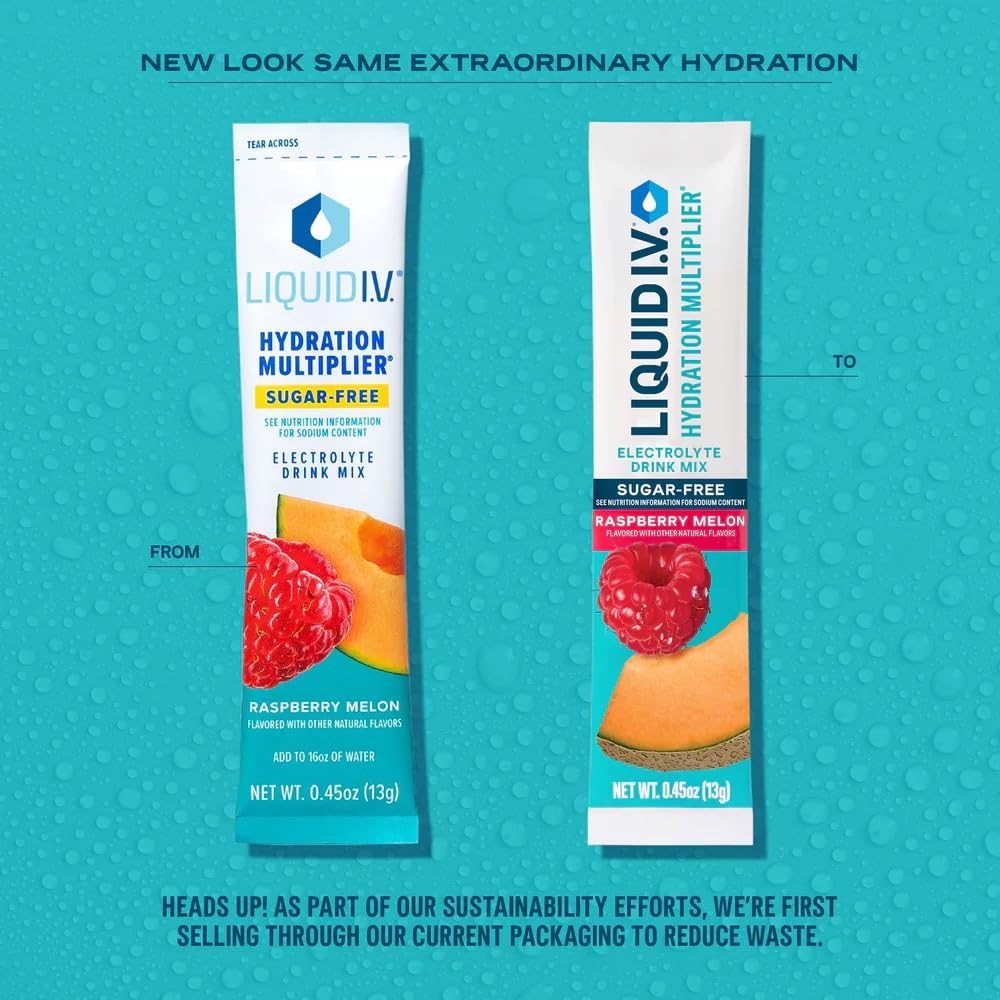 Liquid I.V. Sugar-Free Hydration Multiplier - Lemon Lime – Hydration Powder Packets | Electrolyte Drink Mix | Easy Open Single-Serving Stick | Non-GMO | 14 Sticks