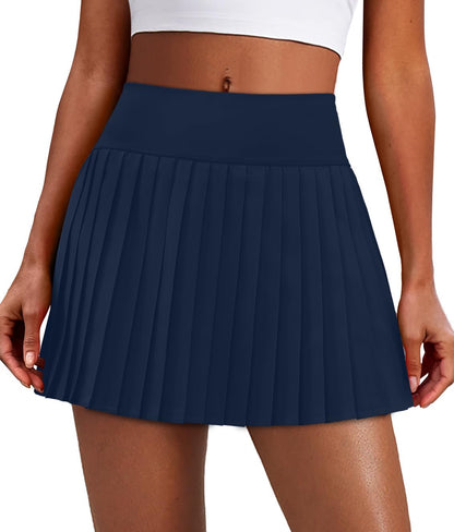 Alaroo Pleated Tennis Skirt for Women with Pockets Shorts Skort
