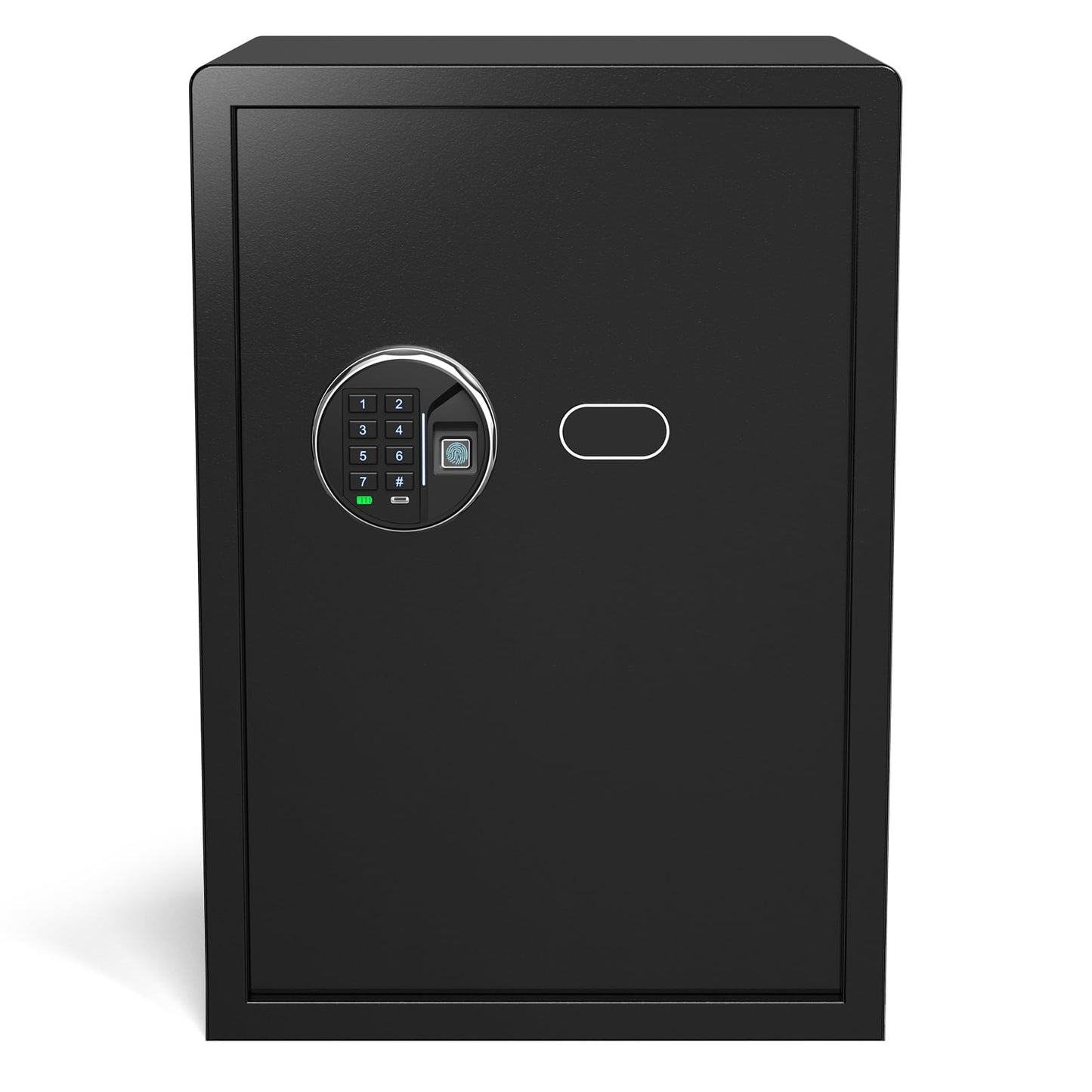 Grimtron Smart Biometric Safe - (0.80 cu. ft.) Fingerprint Lock Box with Silent Mode, Backlit Keypad and LED Light, Small Caja Fuerte with Anti-Rust and Anti-Theft