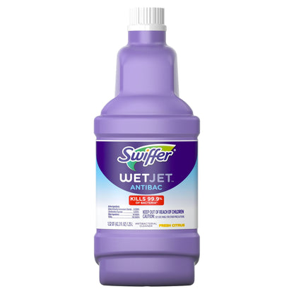Swiffer WetJet Multi-Purpose Floor Cleaner Solution with Febreze Refill, Hardwood Floor Cleaner, Lavender Scent, 1.25 Liter -42.2 Fl Oz (Pack of 2)