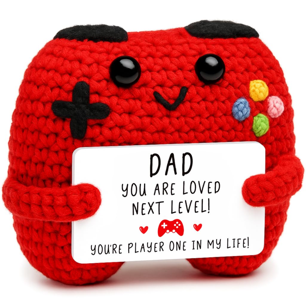 Gamer Gifts for Teen Boy, Positive Crochet Controller Gifts for Son Boyfriend Birthday, Gamer Gift for Teenage Boy, Boy Room Decor, Gaming Accessories for Kids Christmas