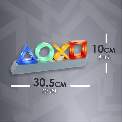 Paladone Playstation Controller Icons Light with 3 Light Modes - Sound Reactive, Dynamic Phasing, and Standard Mode - Gaming Desk Accessories and Game Room Decor