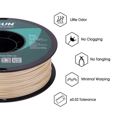 eSUN PLA PRO (PLA+) 3D Printer Filament, Dimensional Accuracy +/- 0.03mm, 1kg Spool, 1.75mm, Beige