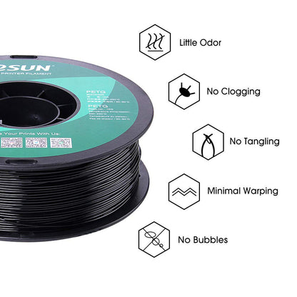 eSUN PETG Filament, Solid White, 1.55 kg