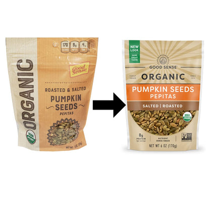 Good Sense Roasted Salted Organic Pumpkin Seeds, 6 Ounce