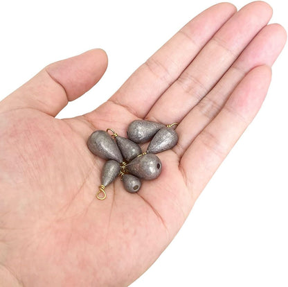 Fishing Weights Sinkers Kit, 25pcs Various Bass Casting Weights Drop Shot Sinkers Catfish for Saltwater Freshwater Fishing