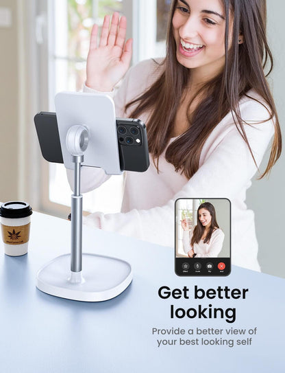 LISEN Desk Phone Stand Holder, iPhone Stand Pink Gifts for Women Girls