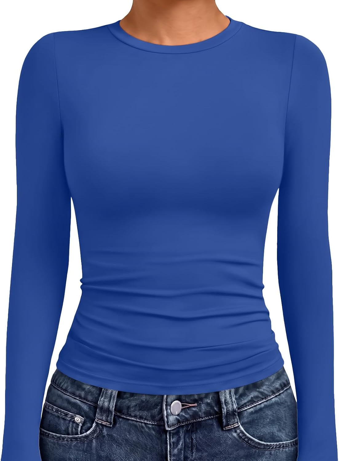 AUTOMET Womens Crew Neck Long Sleeve Shirts Compression Underscrubs Tops