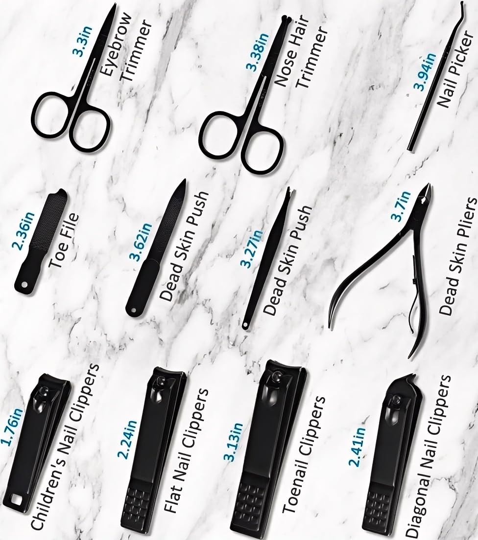 Manicure Set Professional Nail Clipper Kit-26 Pieces Stainless Steel Manicure Kit,Nail Care Tools with Luxurious Travel Case