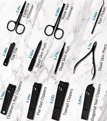 Manicure Set Professional Nail Clipper Kit-26 Pieces Stainless Steel Manicure Kit,Nail Care Tools with Luxurious Travel Case