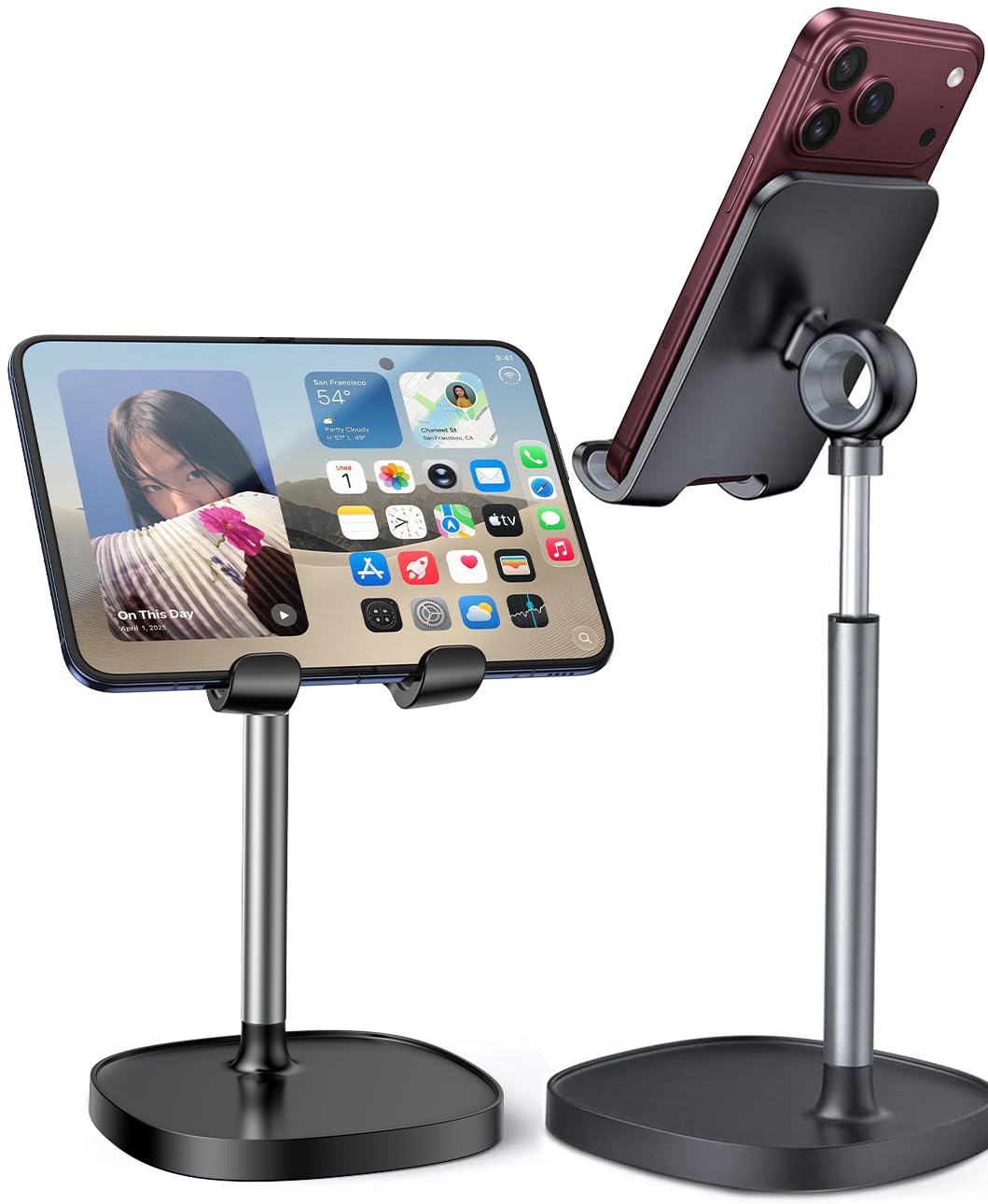 LISEN Desk Phone Stand Holder, iPhone Stand Pink Gifts for Women Girls
