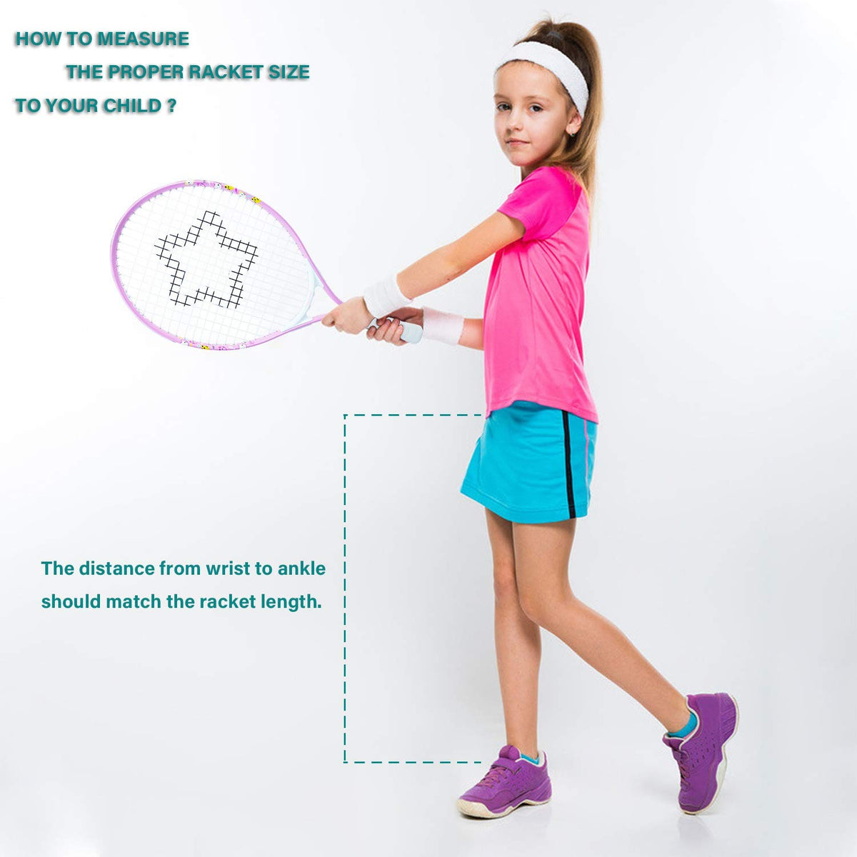 AMA SPORT Kids Tennis Racket for Junior Toddlers Starter Kit 17-25" Tennis Racquet for Girls and Boys with 420D Nylon Shoulder Strap Bag