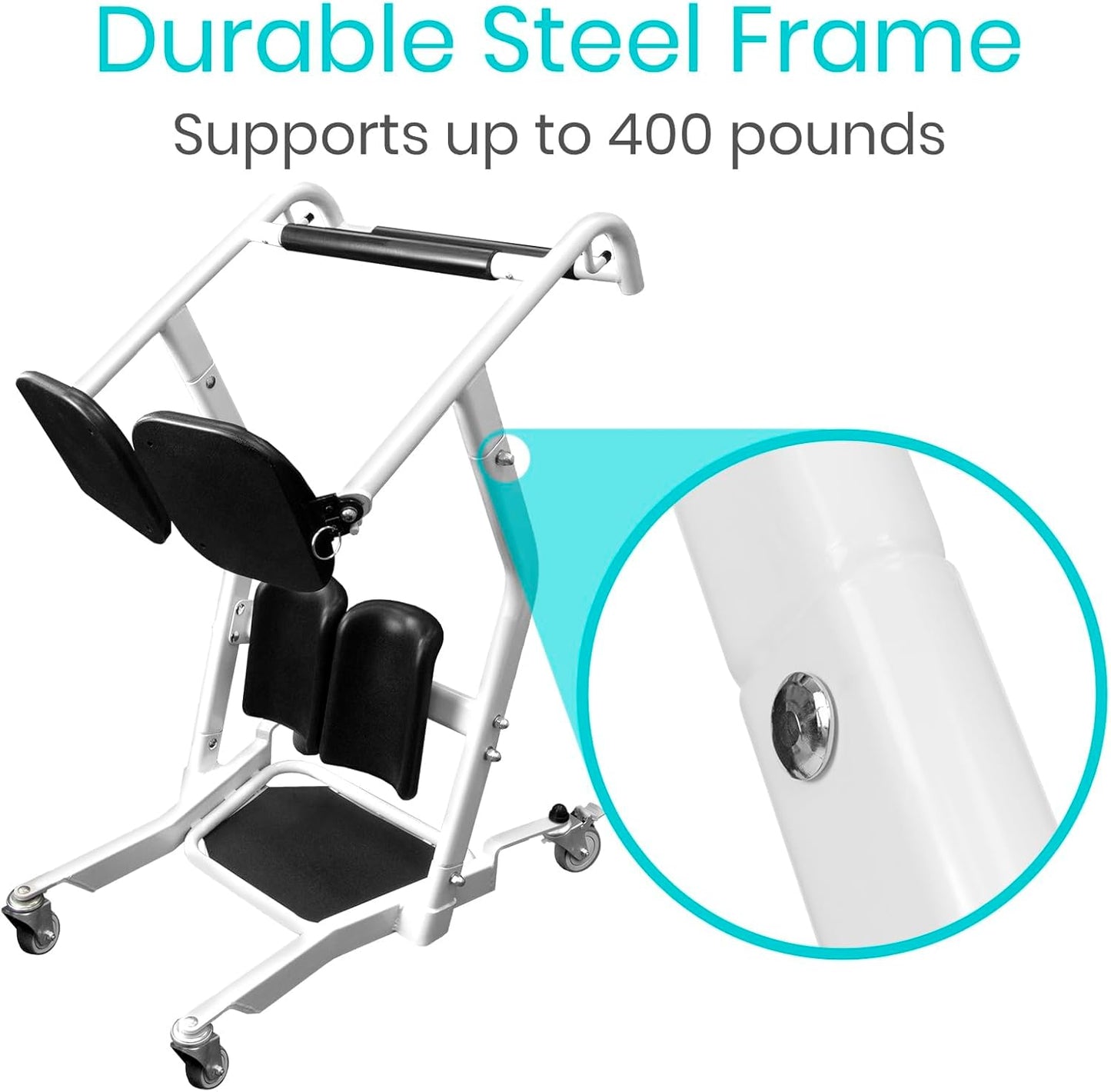 Vive Mobility Sit to Stand Patient Lift for Handicapped - Stand Assist Lift Aid for Home Care Use - Elderly Lift Assist Transfer Device - Transport Chair Stand Assist for Seniors, Adults & Disabled