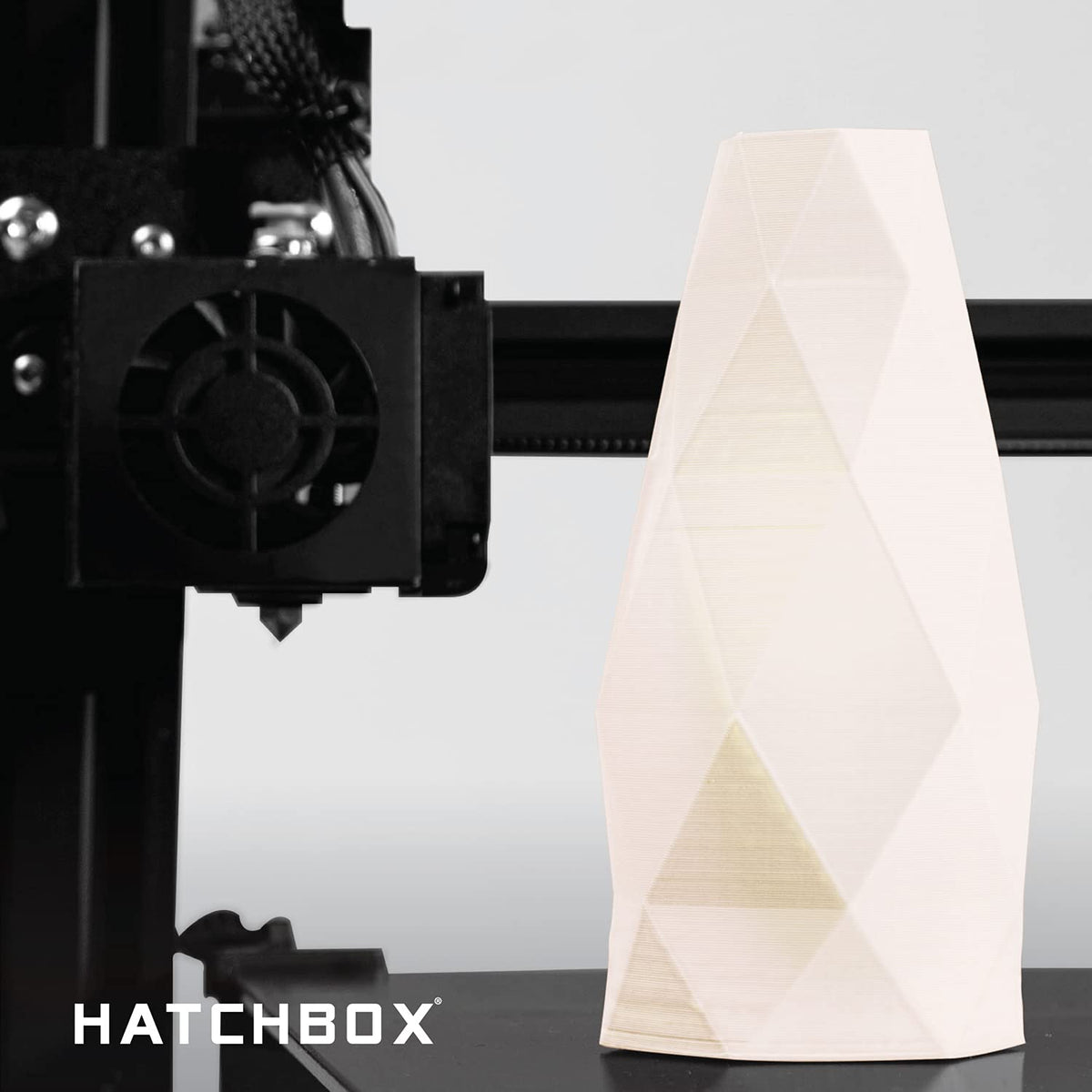 HATCHBOX 1.75mm White PLA 3D Printer Filament, 1 KG Spool, Dimensional Accuracy +/- 0.03 mm, 3D Printing Filament