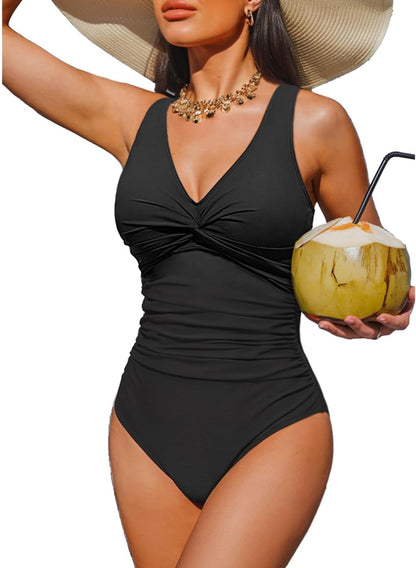 Women's Tummy Control One Piece Swimsuit Push Up Full Coverage Bathing Suit