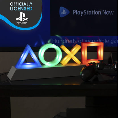 Paladone Playstation Controller Icons Light with 3 Light Modes - Sound Reactive, Dynamic Phasing, and Standard Mode - Gaming Desk Accessories and Game Room Decor