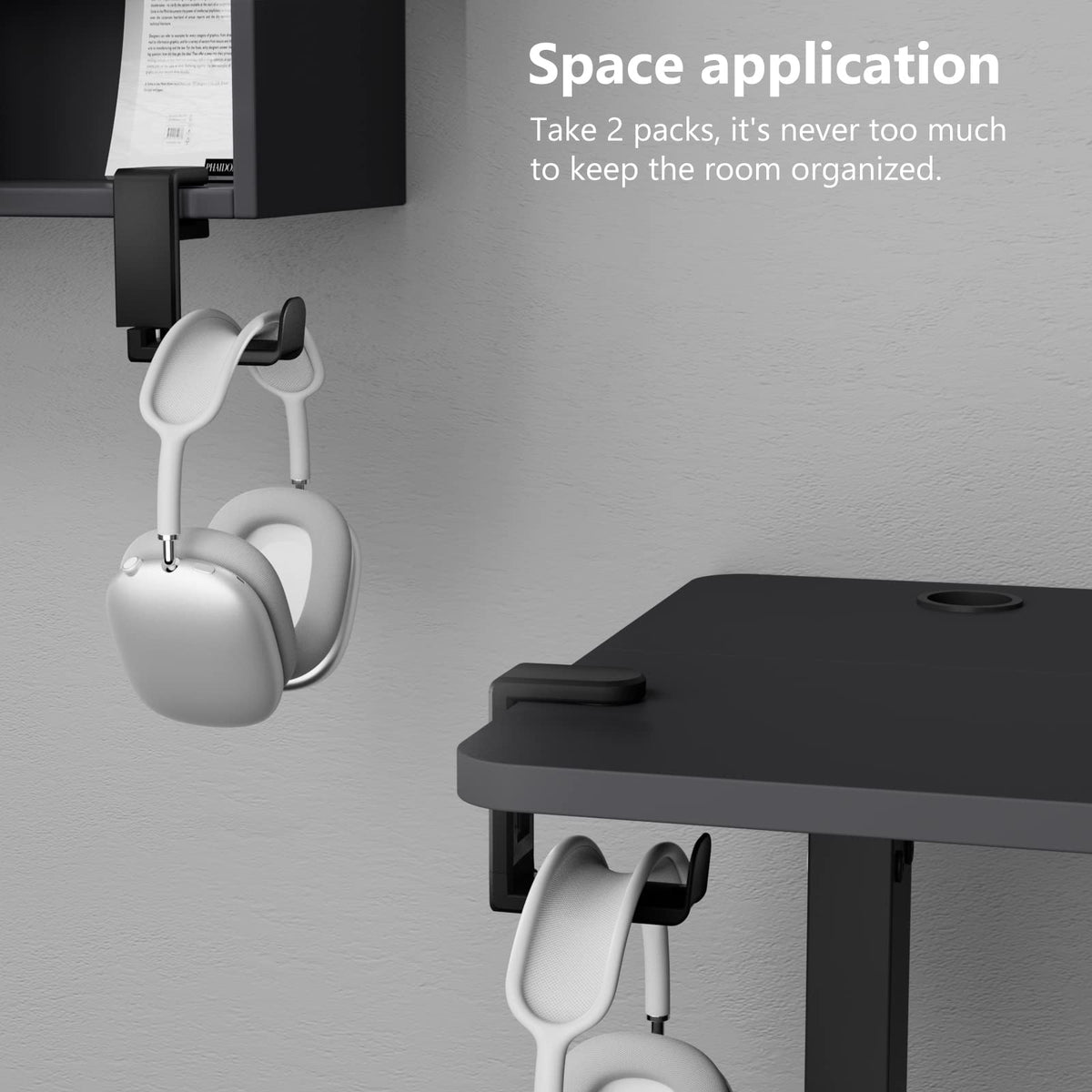 EURPMASK Rotating Headphone Stand,Adjustable Clamp-on Headset Holder Hanger