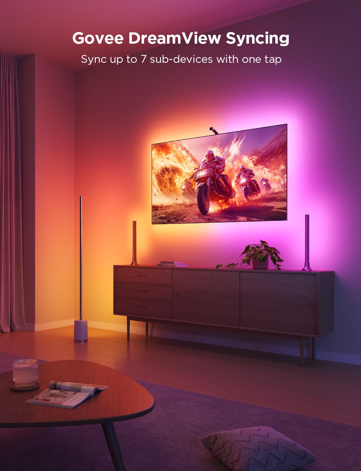 Govee TV Backlight 3 Lite, 11.8ft LED Strip Lights Sync with 55-65 Inch TVs