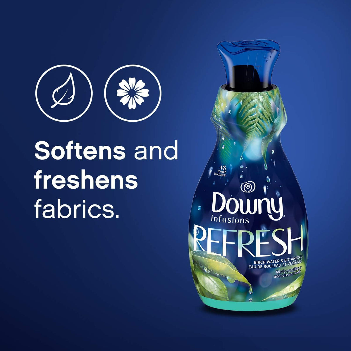 Downy Ultra Soft Fabric Softener Liquid, Calm, Lavender and Vanilla Bean, 56 fl oz, 83 Loads