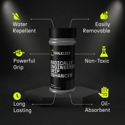 Chalkless Grip Enhancer - Premium Liquid Chalk Alternative & Less Mess Hand Chalk for Weightlifting, Powerlifting, Yoga, Gaming, Climbing, and More, Non-Toxic Long-Lasting & Reliable