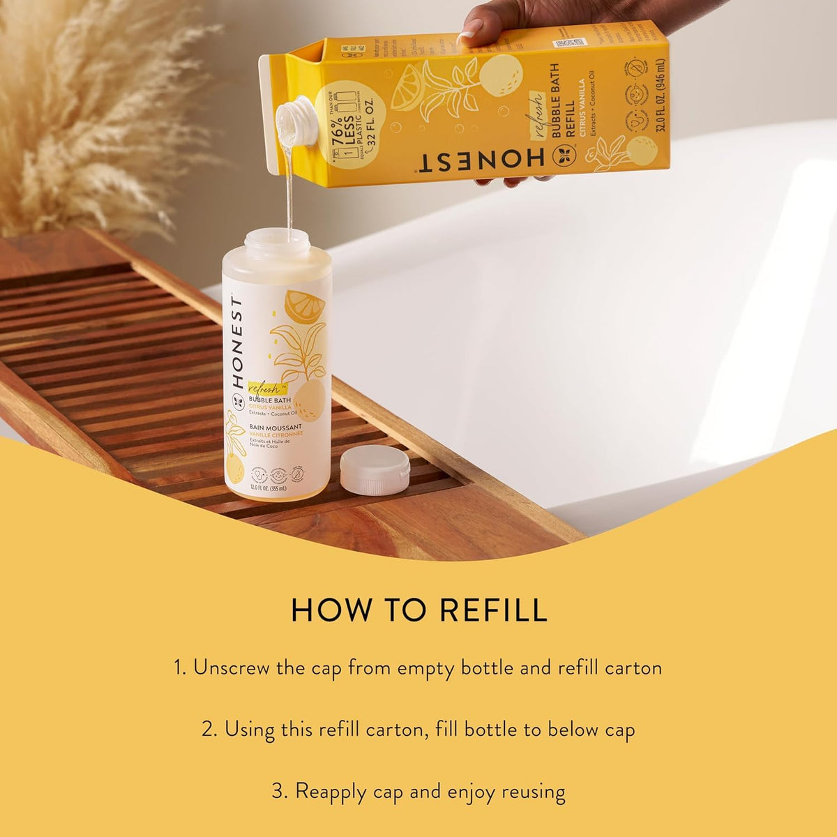 The Honest Company Bubble Bath, Hypoallergenic, Lavender Calm, 12 fl oz