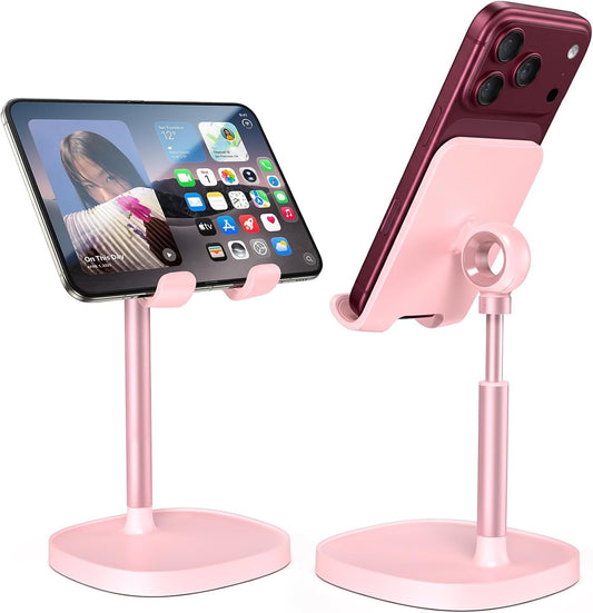 LISEN Desk Phone Stand Holder, iPhone Stand Pink Gifts for Women Girls