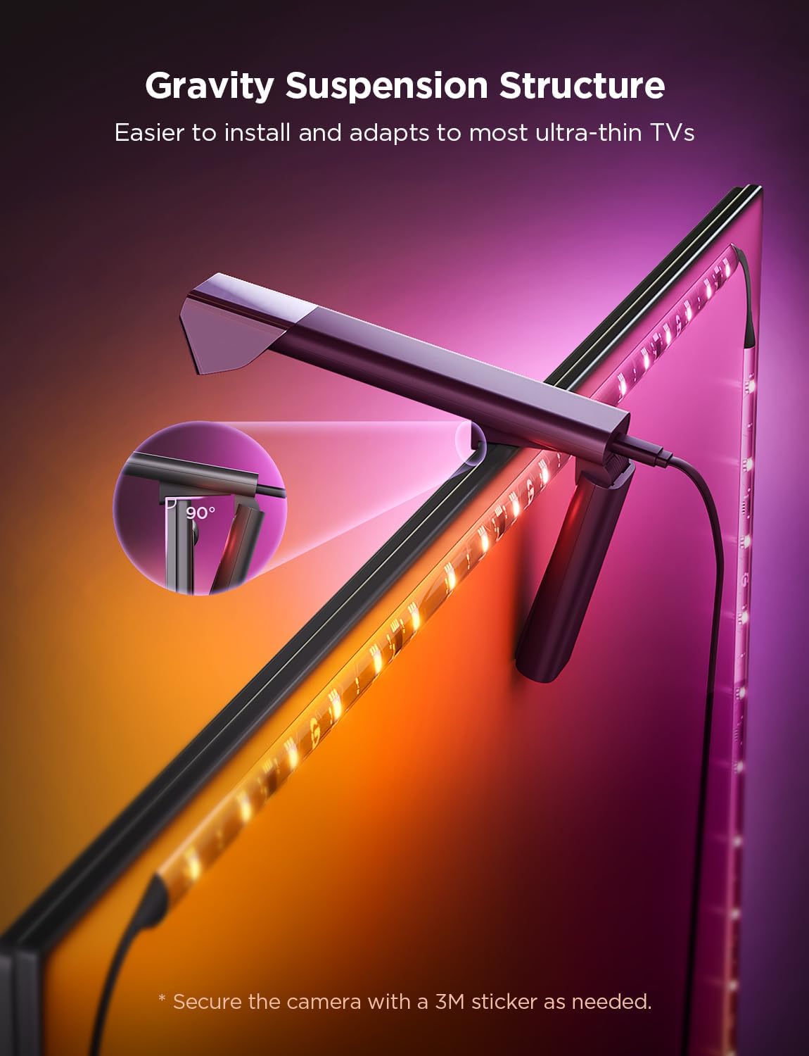 Govee TV Backlight 3 Lite, 11.8ft LED Strip Lights Sync with 55-65 Inch TVs
