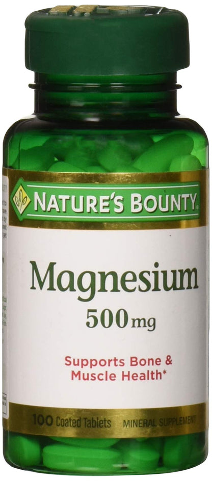 Nature's Bounty Magnesium, Bone and Muscle Health, Whole Body Support, Tablets, 500 Mg, 200 Ct