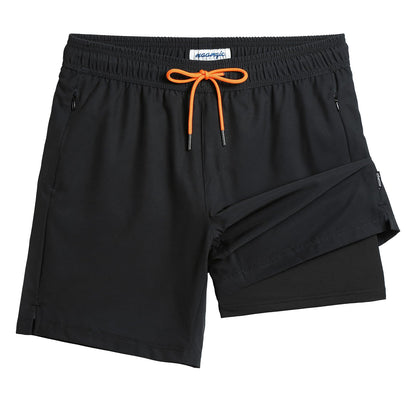 maamgic 2 in 1 Mens Swim Trunks 7 Inch Swim Shorts Swim Suits Board Shorts