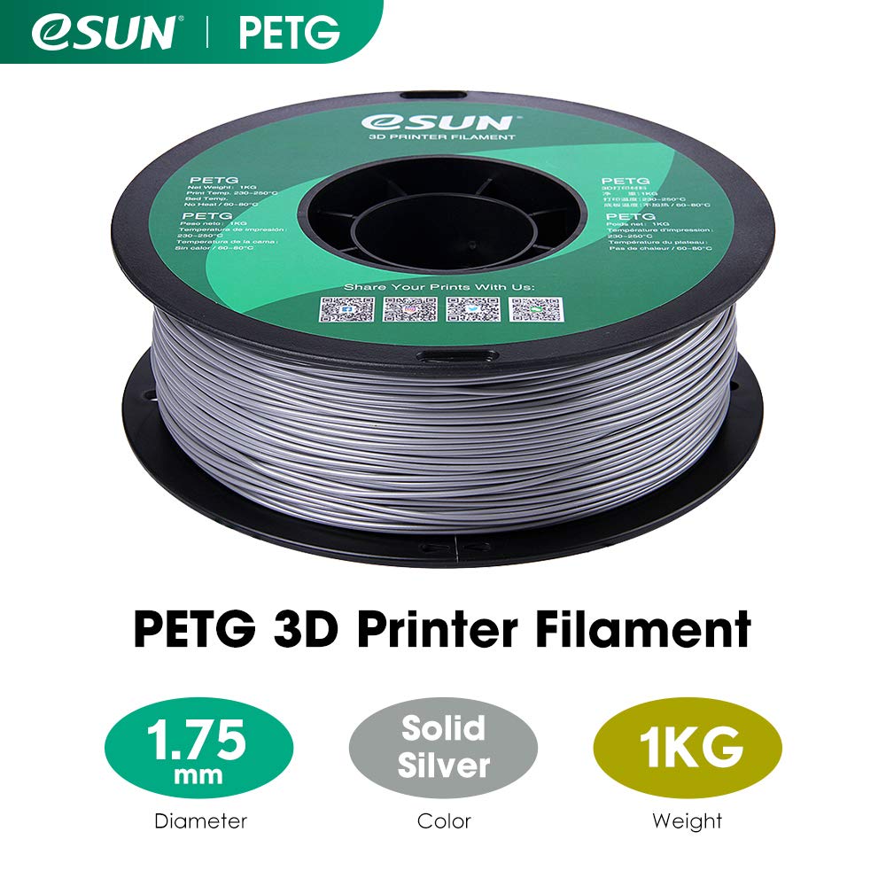 eSUN PETG Filament, Solid White, 1.55 kg
