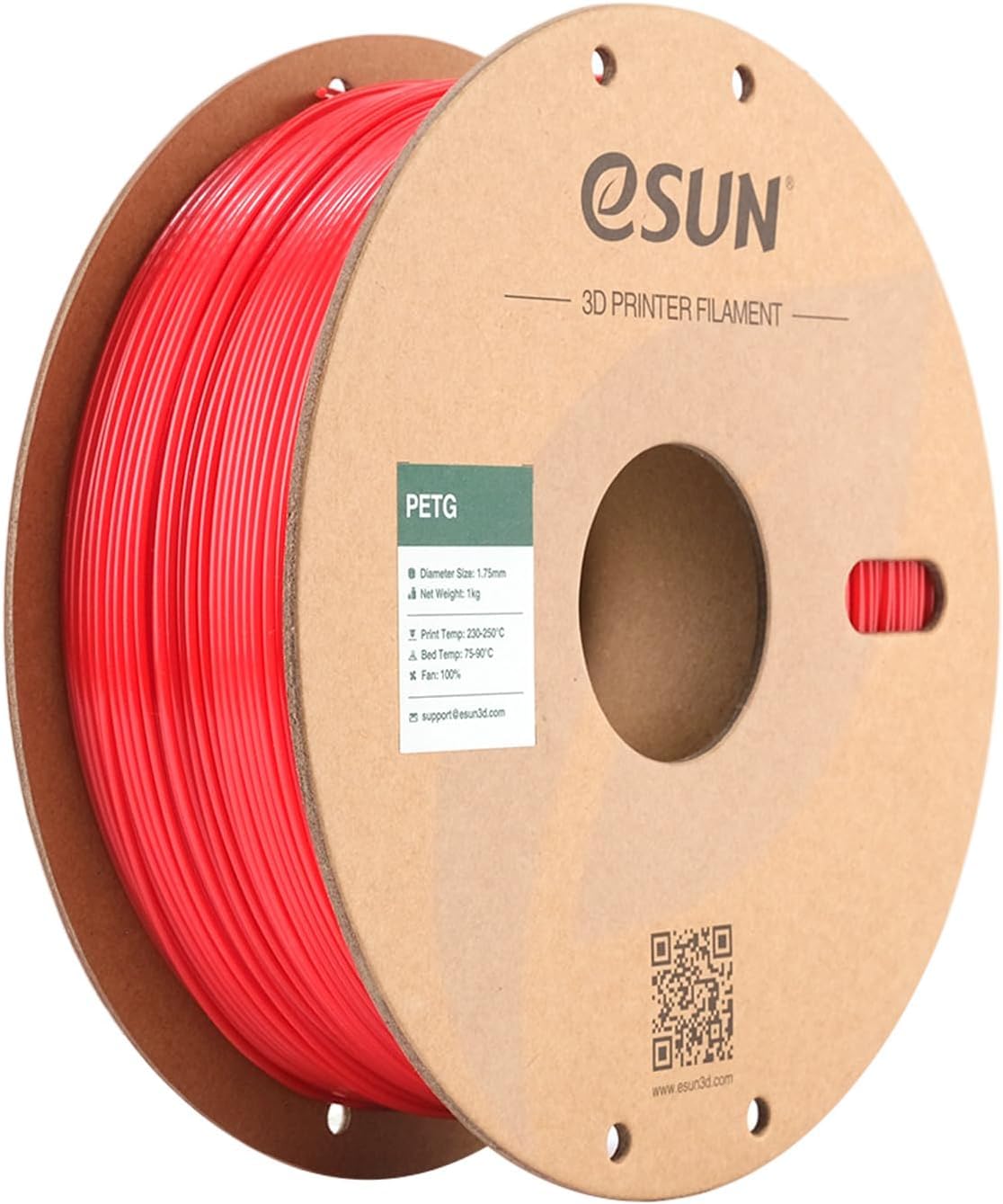 eSUN PETG Filament, Solid White, 1.55 kg