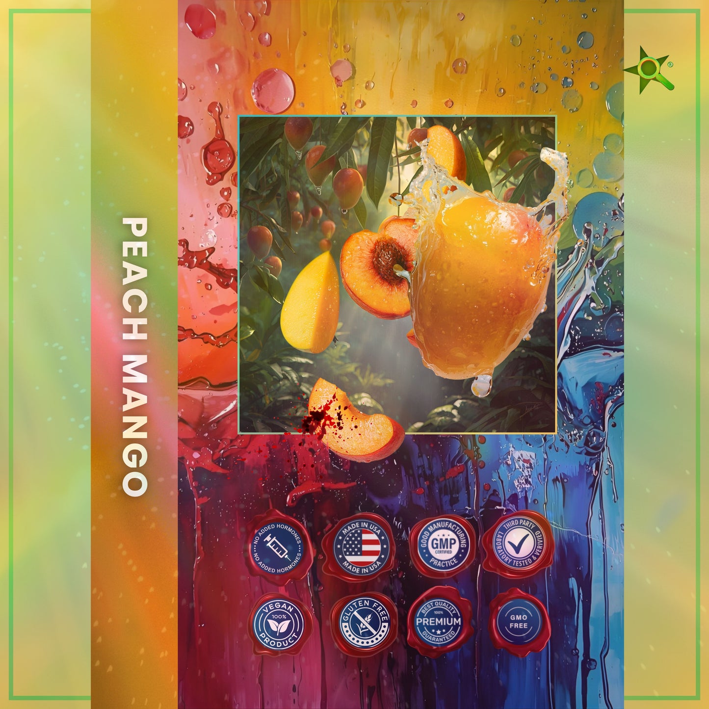 I.V. RAINBOW™ Electrolyte Drink Powder – Mmm Happily Peachy– Peach Mango Hydration Powder – Sodium, Potassium, Magnesium & Calcium – Keto Electrolytes Mix for Rapid Rehydration – 5.7 oz