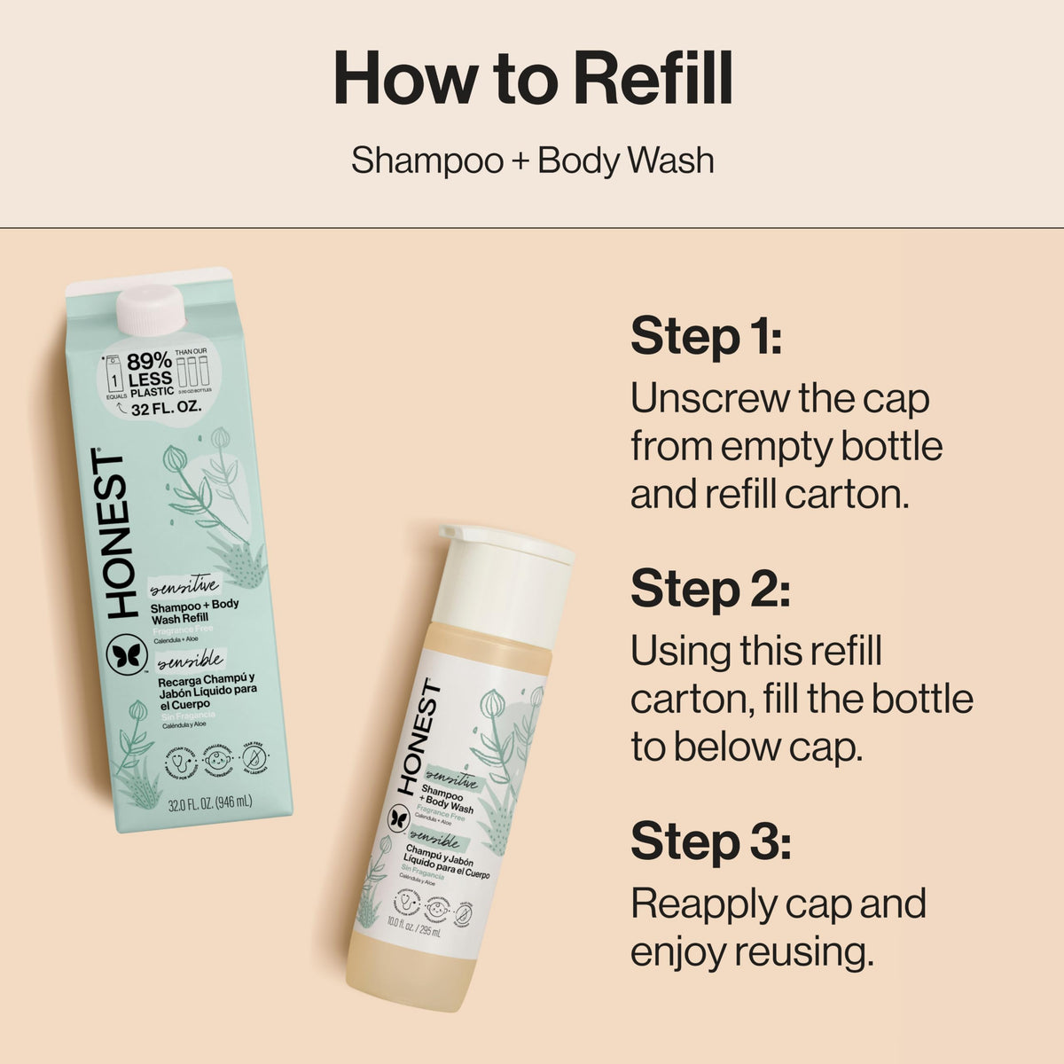 The Honest Company Shampoo & Body Wash, Tear-Free, Lavender Calm, 10 fl oz