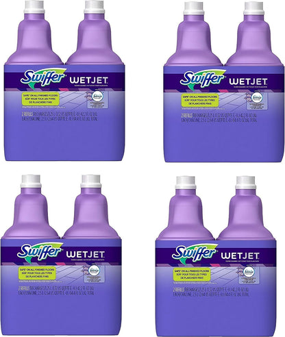 Swiffer WetJet Multi-Purpose Floor Cleaner Solution with Febreze Refill, Hardwood Floor Cleaner, Lavender Scent, 1.25 Liter -42.2 Fl Oz (Pack of 2)