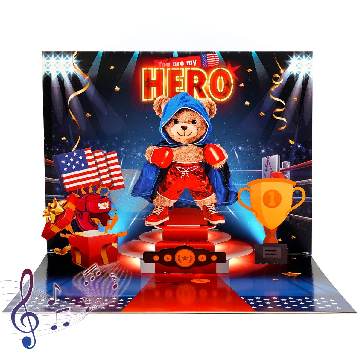 MZD8391 Pop Up Birthday Card with Music, Light, Firework For Men Women