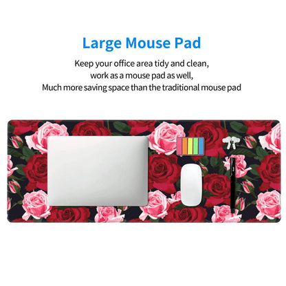 Gaming Mouse Pad, Large Black and Green Line Topographic Mousepad Laptop, Extended Mouse Mat, Long XL Waterproof Keyboard Pads, Big Non-Slip Mousepads for Game Office Home, 31.5 x 11.8 in