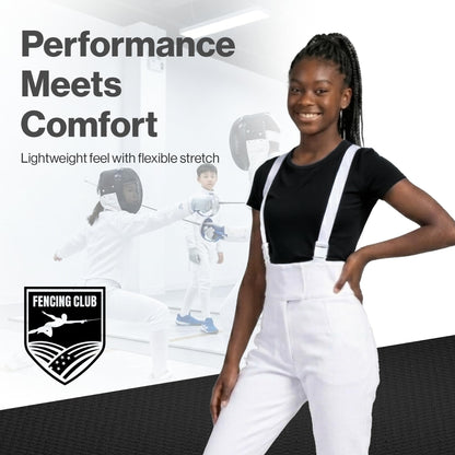 Kids Fencing Pants 350N, Novus Breathable Lightweight Stretch Knickers for Foil Epee & Saber Competition Ready