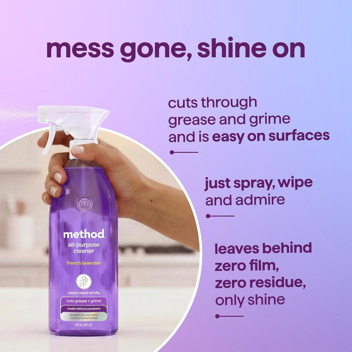 method All-Purpose Cleaner Spray, French Lavender, 28 fl oz