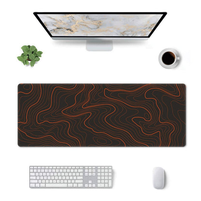 Gaming Mouse Pad, Large Black and Green Line Topographic Mousepad Laptop, Extended Mouse Mat, Long XL Waterproof Keyboard Pads, Big Non-Slip Mousepads for Game Office Home, 31.5 x 11.8 in