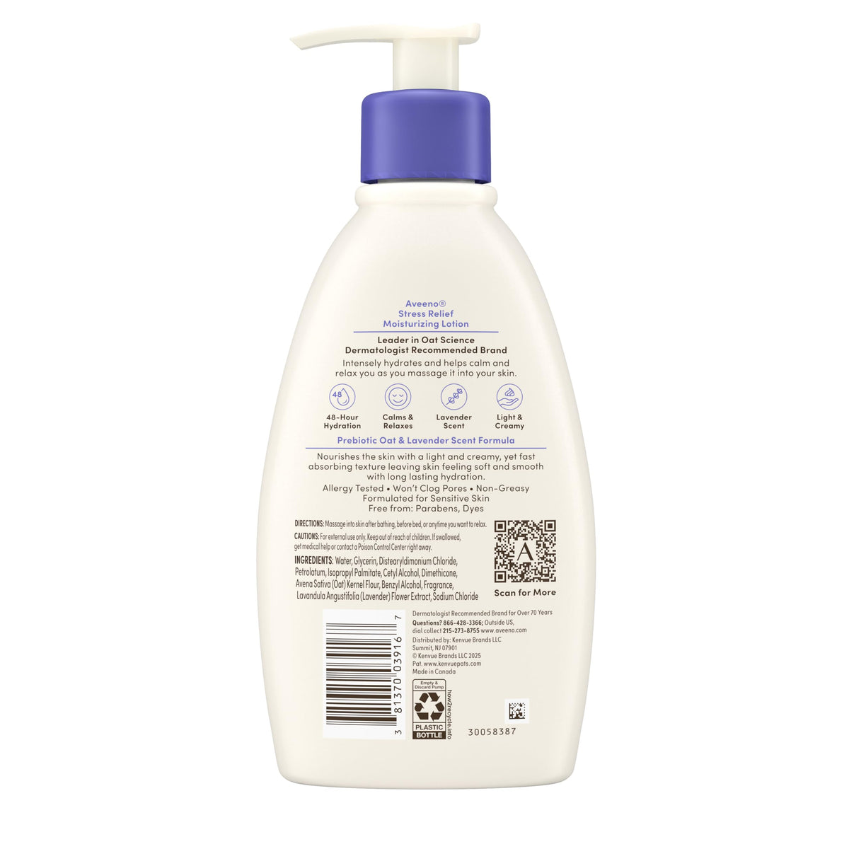 Aveeno Stress Relief Moisturizing Body Lotion, Lavender Scent, 33 fl. oz