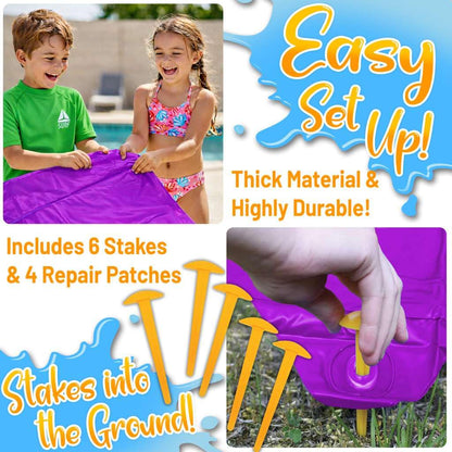 stargo 18 x 5 ft - Slip and Slide, Water Slides for Kids - Backyard waterslide for Kids, Outdoor Fun Summer Water Toys, Water Activities for Kid and Adults for Backyard Fun, Ages 4-8, 5, 6, 7, 8-12 +