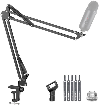 InnoGear Boom Arm Microphone Mic Stand for Blue Yeti Fifine HyperX, Black