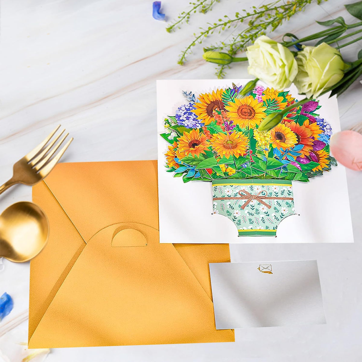ROBBEAR Funny Happy Birthday Pop Up Card, Sweet 3D Birthday Gift Box for Adults and Kids with Envelopes, Unique Handmade Foldable Celebration Cards for Daughter, Son, Mom, Dad, Friend